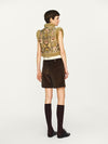 INTO THE EAST 25 Autumn/Winter Sheepskin and Tussah Silk Printed Vest ITE-E1DGAW012GR21VE-LV Green